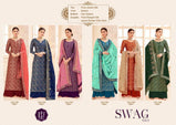 RSF Swag Vol-3 Silk Jacquard Plazzo Style Suits Catalog