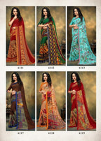 Haytee Fuzzy Pettron Vol-18 Dani Printed Saree Catalog