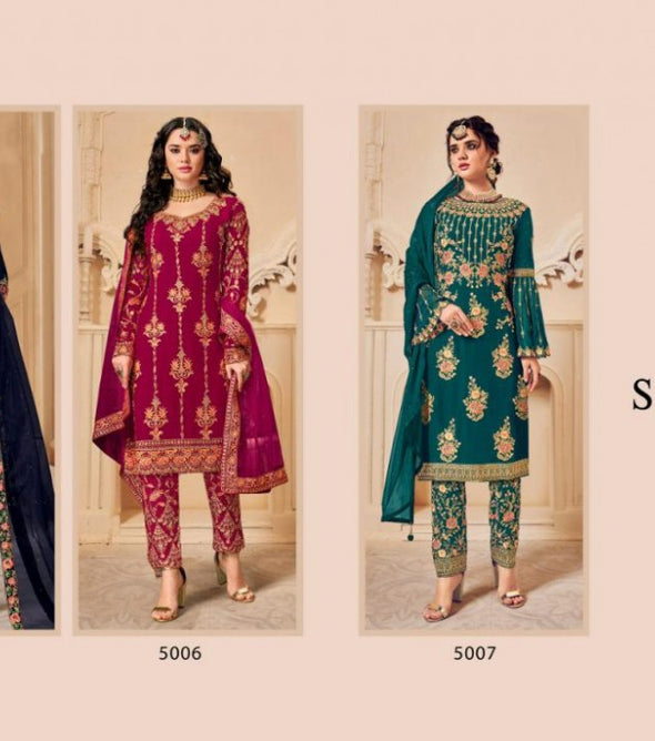 Kesari Trendz Simran Vol-1 Georgette With Heavy Embroidery Work Suits Catalog