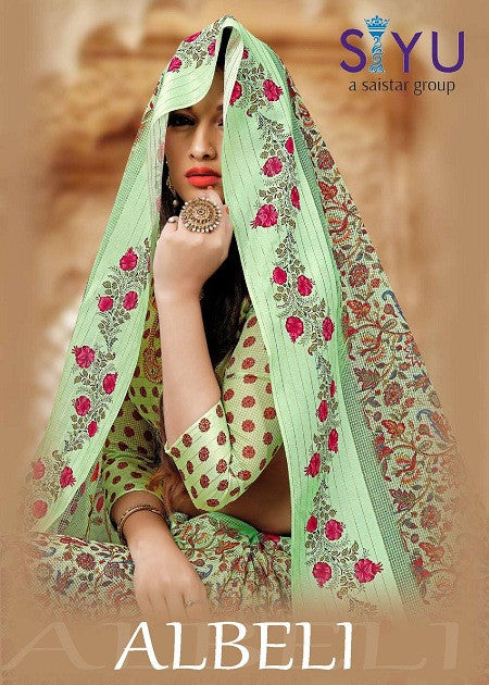 Siyu Albeli Nalli Boader Kora chex Saree Catalog Collection