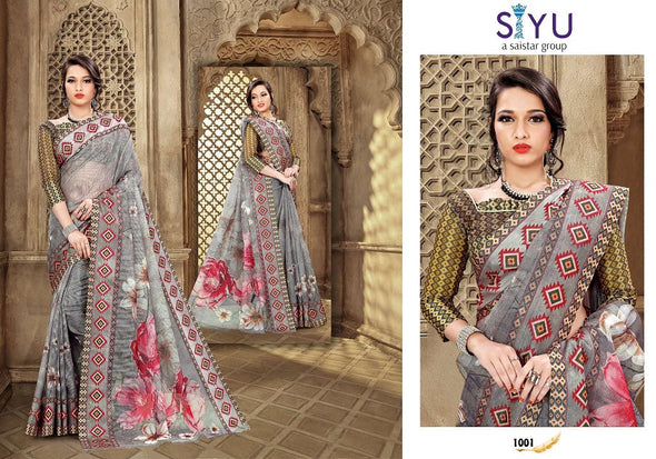 Siyu Albeli Nalli Boader Kora chex Saree Catalog Collection