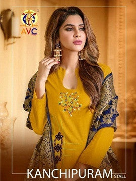 AVC Kanchipuram Stall Heavy Cotton Slub Suits Catalog Collection