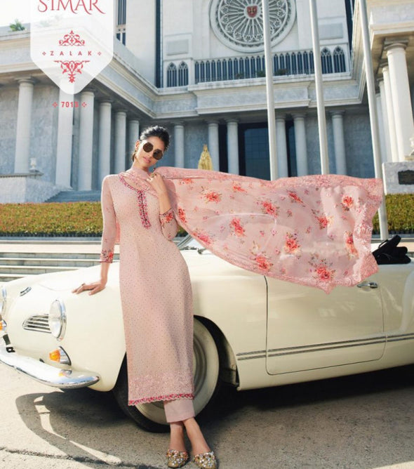 Glossy Simar Saira Stragiht Salwar Suits Catalog Collection