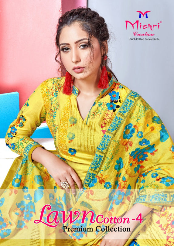 Mishri Creation Lawn Cotton Vol-4 Premium Suits Catalog Collection
