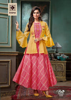 Kiana Glam Look Heavy Cotton Kurti With Jacket Pair Catalog Collection