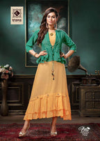 Kiana Glam Look Heavy Cotton Kurti With Jacket Pair Catalog Collection