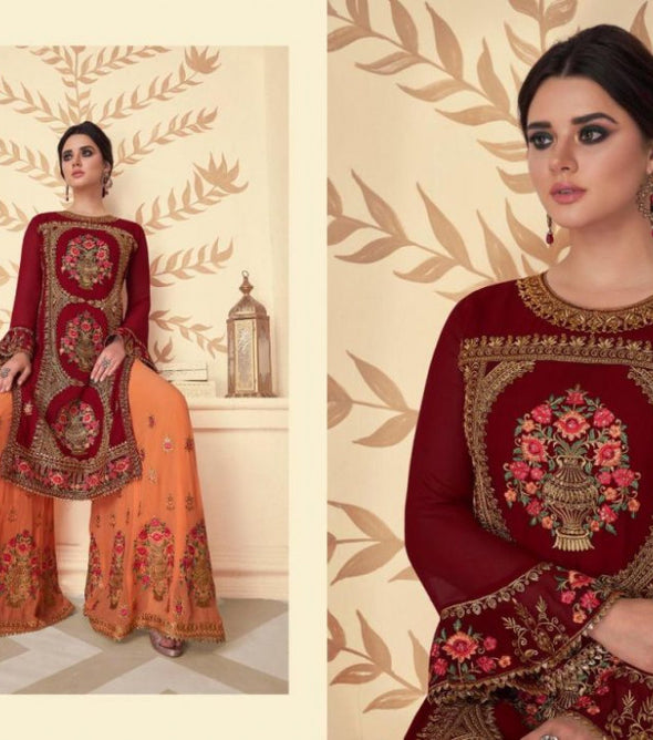 Kaara Maharani Georgette Sharara Style Salwar Suits Catalog