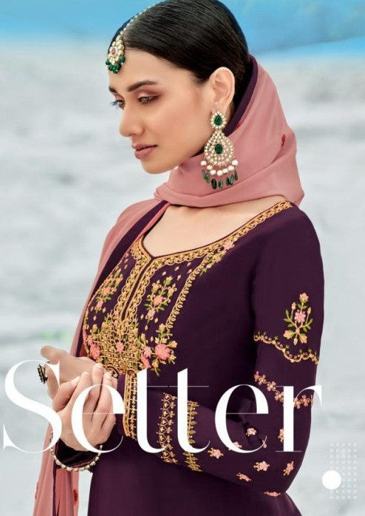 RSF Toran Viscose Upada Silk With Gerogette Gharara Style Salwar Suits Catalog