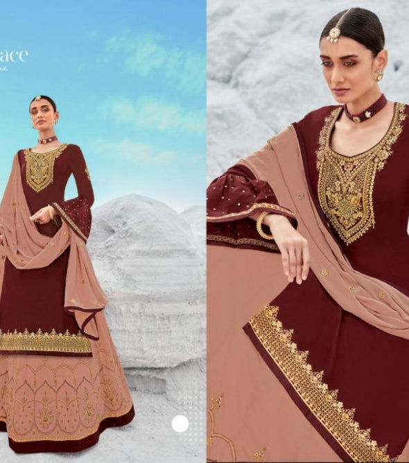 RSF Toran Viscose Upada Silk With Gerogette Gharara Style Salwar Suits Catalog