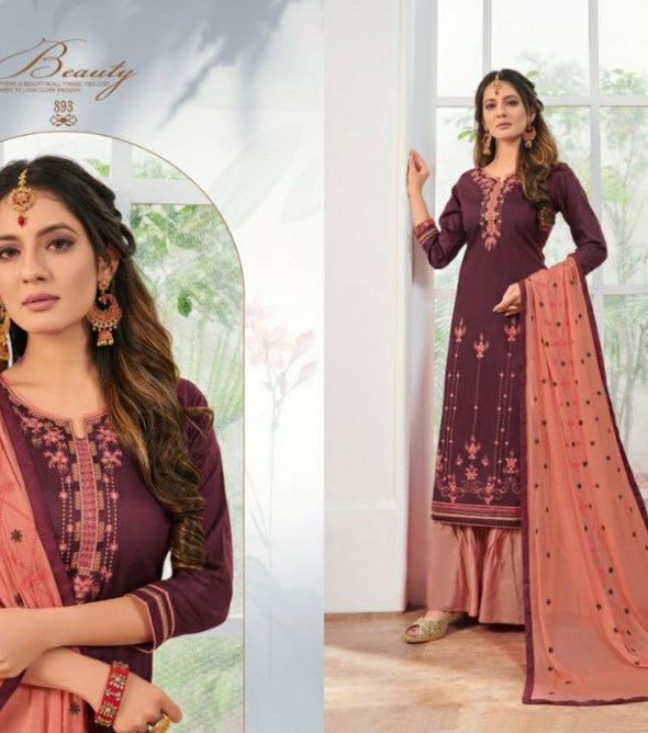 Kalarang Noor Jam Silk Plazzo Style Suits Catalog