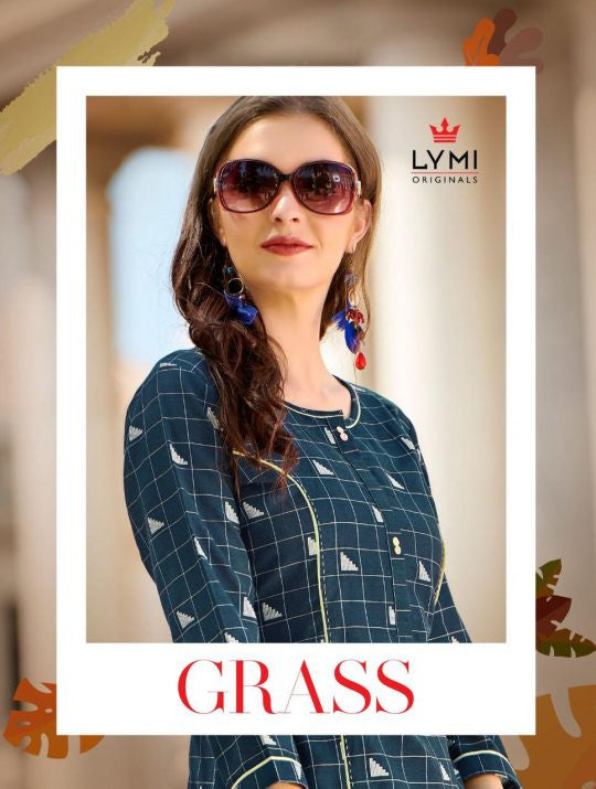 Lymi Grass Cotton Weaving Straight Pattern Kurti Catalog