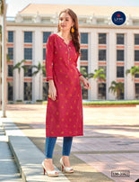 Lymi Grass Cotton Weaving Straight Pattern Kurti Catalog