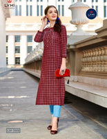 Lymi Grass Cotton Weaving Straight Pattern Kurti Catalog