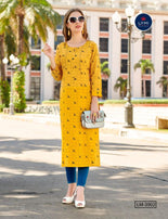Lymi Grass Cotton Weaving Straight Pattern Kurti Catalog