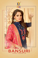 AVC Bansuri Stall Dupatta Heavy Cotton Slub Salwar Suits Catalog
