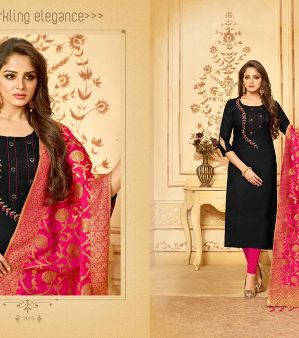 AVC Bansuri Stall Dupatta Heavy Cotton Slub Salwar Suits Catalog