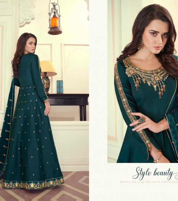 Sajawat Creation Mandora Heavy Maslin Silk Party Wear Gowns Catalog