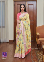 Shangrila Jaipuri Linen Vol-4 Authentic Handloom Art Prints Saree Catalog