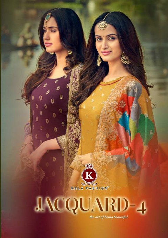 Kala Jacquard Vol-4 Pure Jacquard Silk Straight Suits Catalog