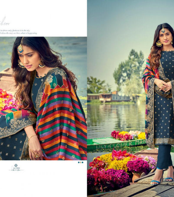 Kala Jacquard Vol-4 Pure Jacquard Silk Straight Suits Catalog