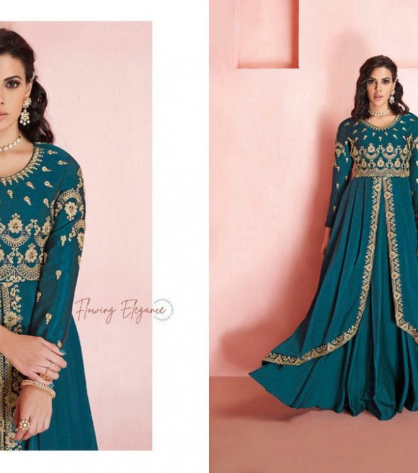 Arihant Vamika Sayna Soft Silk Gown Type Kurti Catalog