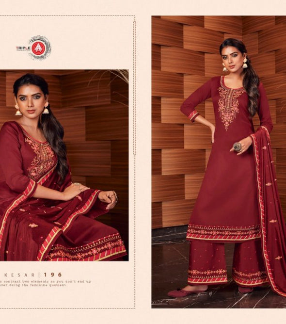 Tripple A Kesar Vol-3 Plazzo Style Salwar Suits Catalog Collection
