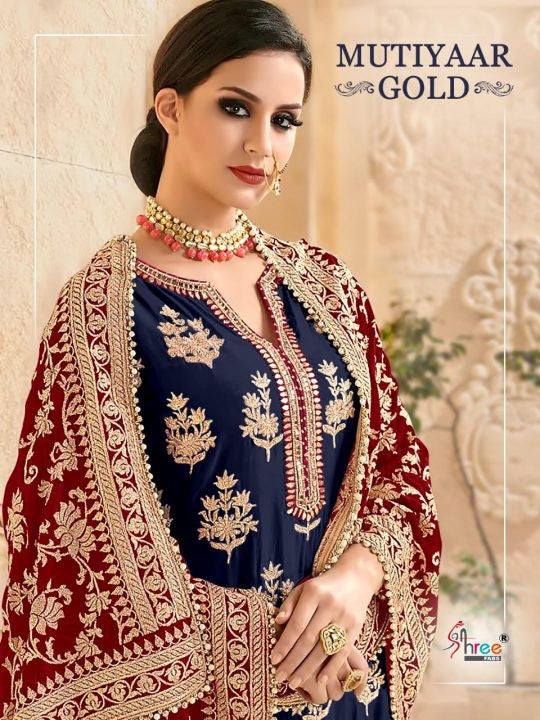 Shree Fabs Mutiyaar Gold Wedding Party Wear Heavy Suits Catalog