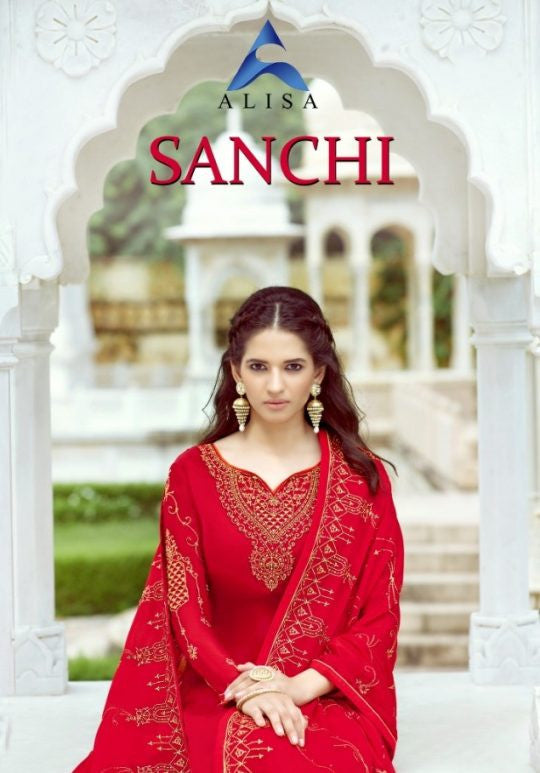 Alisa Sanchi Georgette Ethnic Wear Suits Catalog Collection