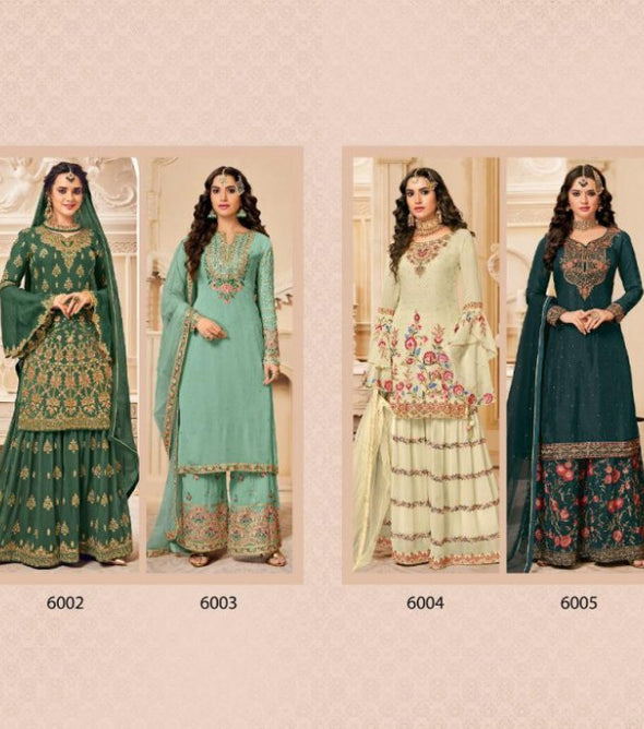 Kesari Trendz Karva Vol-1 Georgette Embroidey Plazzo Style Suits Catalog