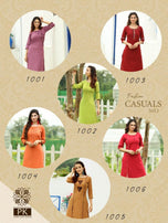 Aradhna Fashion PK Casuals Vol-1 Straight Pattern Rayon Kurti Catalog