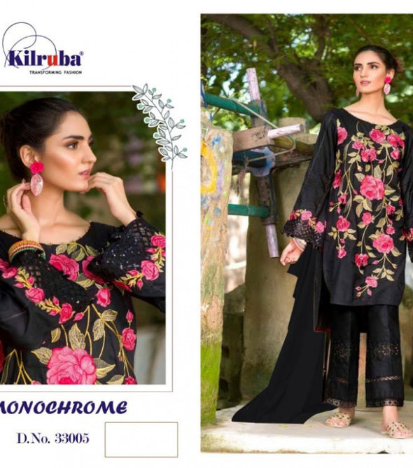 Kilruba Monochrome Cambric Cotton With Embroidery Work Pakistani Style Suits Catalog